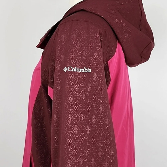 COLUMBIA Women's Omni-Shield Hooded Winter Zip Up Pink Brown Jacket Size Medium - Picture 4 of 16